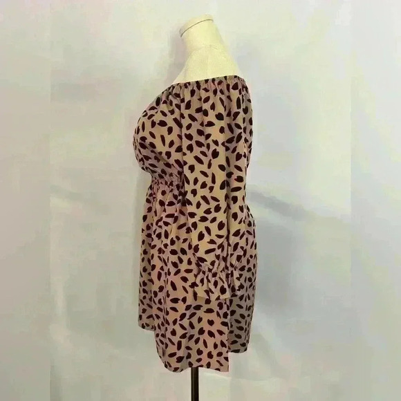 Shein Off Shoulder Leopard Print Women's Dress (549) - Picture 4 of 8